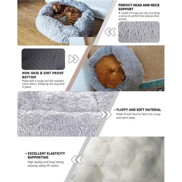 Cat Bed for Indoor Cats,Dog Beds for Small Dogs, Dinosam Small Dog Bed, Soft - Picture 2 of 7